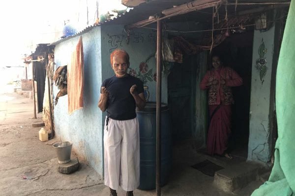 Leprosy affected residents of Sanjaynagar slum